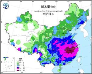 ͼ2 2015��3��1����4��8�ս�ˮ����mm��