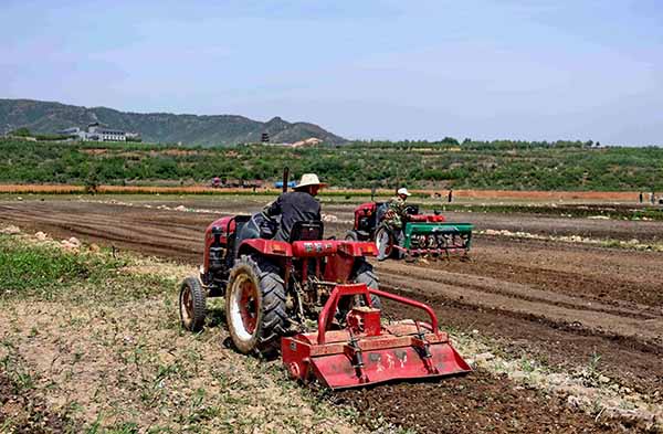 5��13�գ�ɳ���к�ʯ������ũҵ԰���Ĺ�����ʹ�û�е�豸���ء�