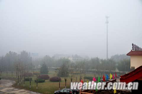 河北雨后现雾(组图)