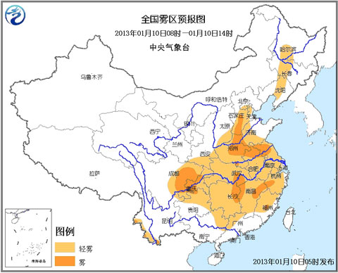 大雾蓝色预警:川渝湘鄂赣浙等地有大雾