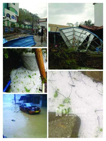 龙卷风夹冰雹袭击广东多地