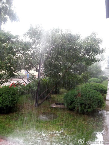 辽宁暴雨黄色预警中 沈阳“天似破洞”雨瓢泼