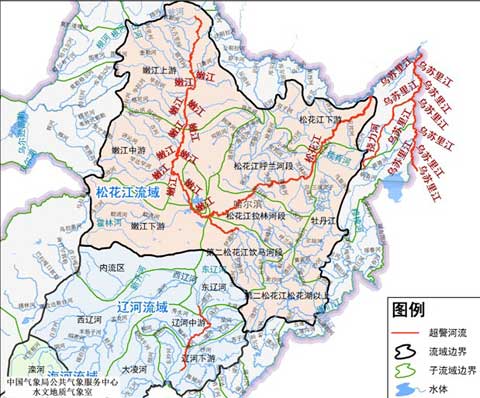 东北多条河流超警运行 松花江全线超警0.58~1.39米