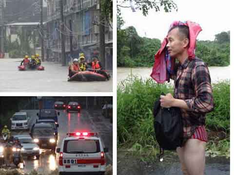惊人雨量灌爆台湾南部 雨大到非倾盆可形容