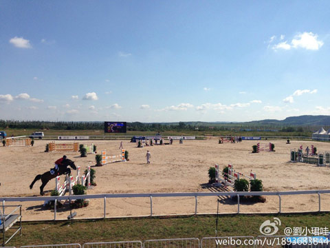 晴天日晒考验马术赛场