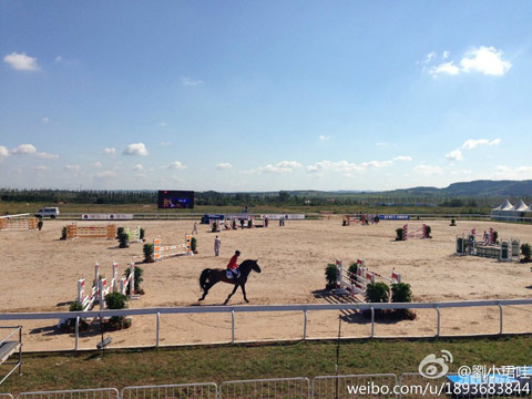 晴天日晒考验马术赛场