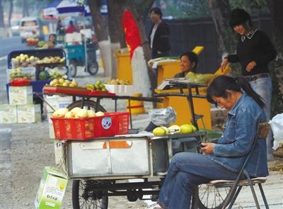 北京密云300万斤梨滞销 梨农千米国道摆摊