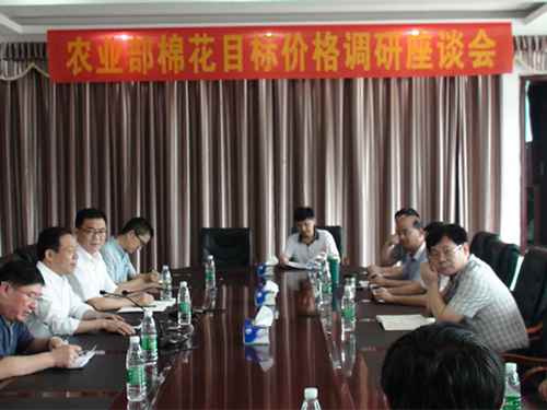 在注滋口镇农技站召开农业部棉花目标价格座谈会