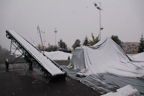 新疆昭苏地区迎来今冬首场大雪(组图)