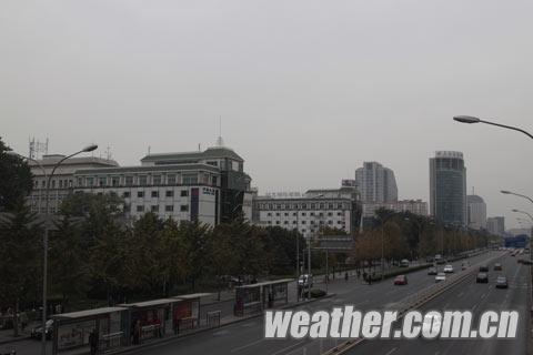 北京阴雨遮暖阳 温差加大催红红叶