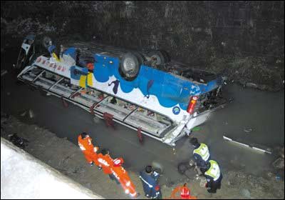 贵州超载客车坠桥16死40伤 事发时当地降大雪