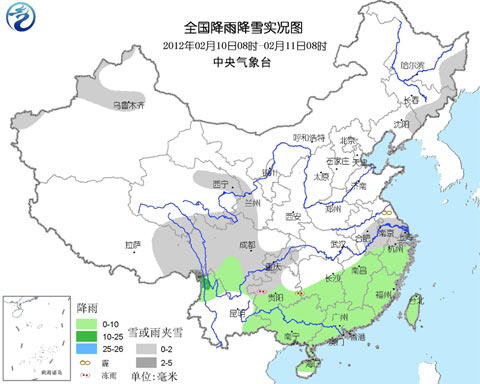 中东部地区将有大范围雨雪天气过程