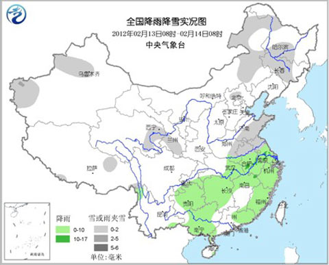 今起冷空气影响中东部地区 南方多雨雪