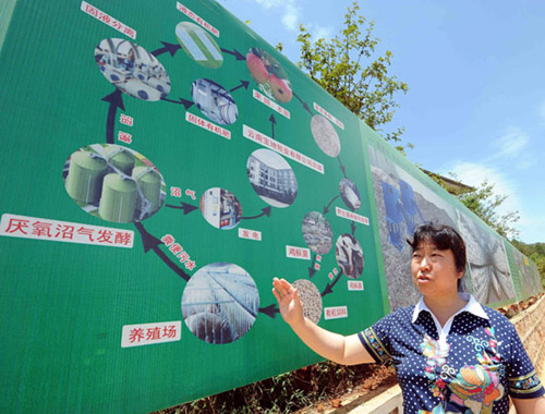 5月2日,福保村下设某公司总经理肖燕在介绍复合循环经济产业链 5月2日,福保村下设某公司总经理肖燕在介绍复合循环经济产业链