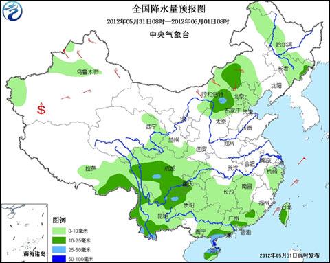 南方降雨减弱南压 华北东北多阵性降水
