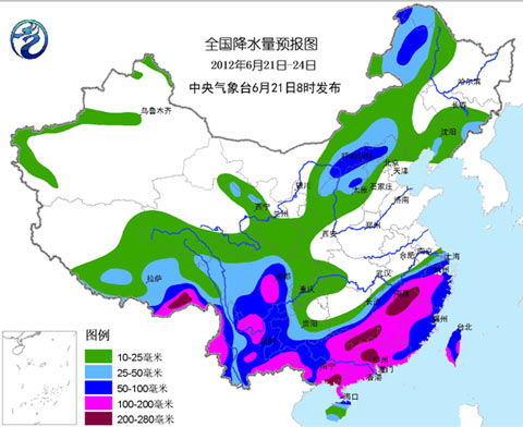 端午节期间江南华南西南将现强降雨 25日后雨带北抬