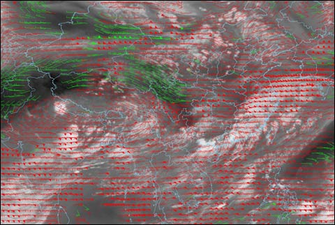 气象卫星监测江南出现强降水